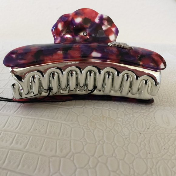 ETRO Milano Made in ITALY Acrylic Lrg Claw HAIR CLIP Gold Plated PEGASUS 4x2\